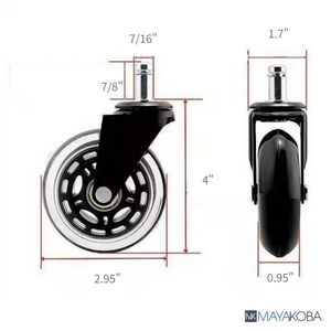 Noise-cancelling Roller Blade Stool Casters for All Floors