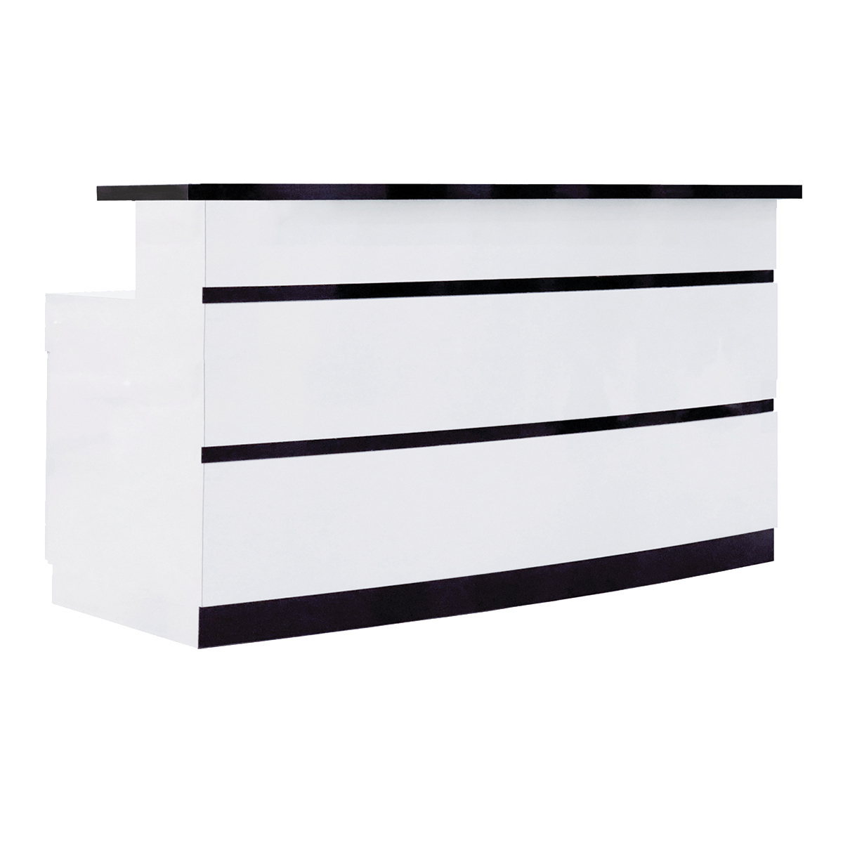LUX BW Stripes Reception Desk (Light Curved)