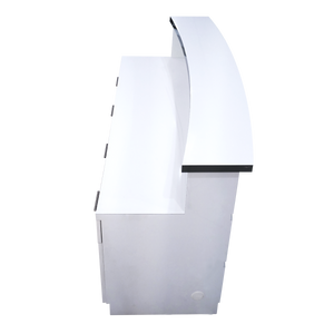 LUX BW Stripes Reception Desk (Light Curved)