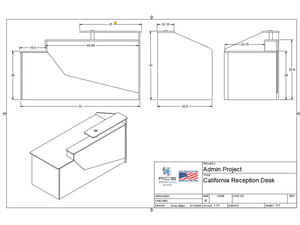 California Reception Desk, Office desk, Sales Desk, Reception Counter, Sales Desk - image 3