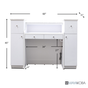 NAPA Reception Table w/ LED (White/Gold)