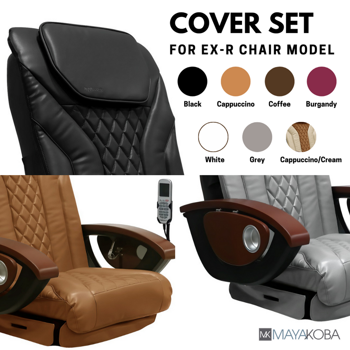 Shiatsulogic Pedicure Massage Chair Cushion Cover Set - EX-R (cover set only, w/o chair)