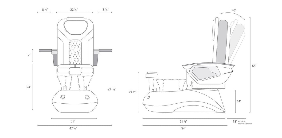 LOTUS II Pedicure Spa with LX Chair Top Mayakoba