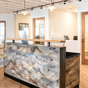 Memphis Reception Desk - Reclaimed wood reception Desk- Rustic Reception Desk - image 1