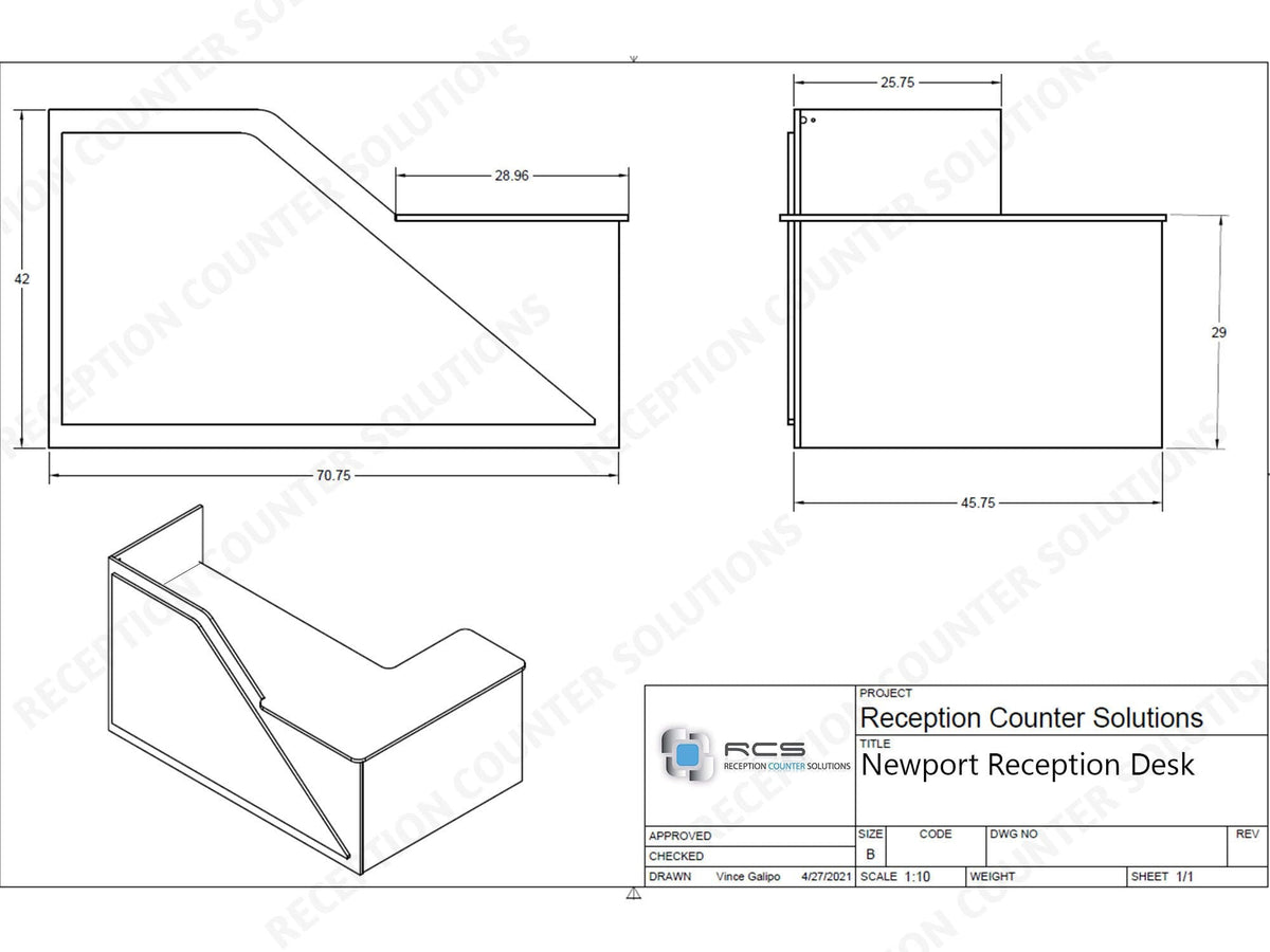 Newport Reception Desk - image 3