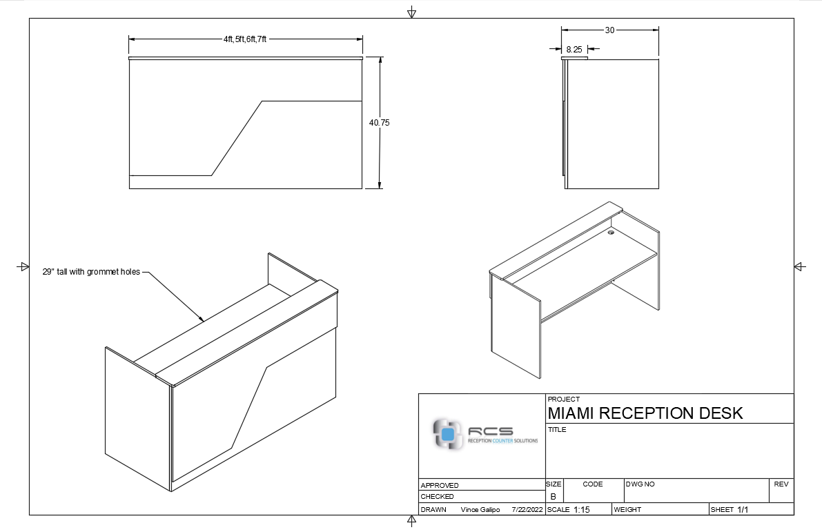 Miami Reception Desk, Office desk, Sales Desk, Sales Counter, Reception Counter - image 16