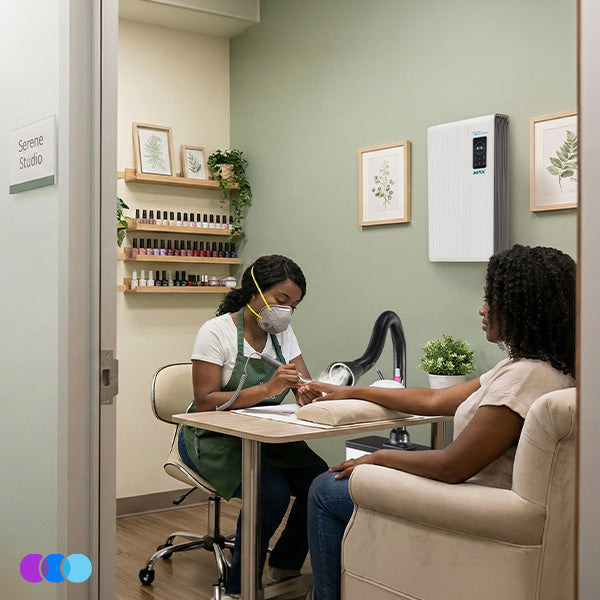 Aerovex Whisper™ Nail Salon Source Capture System | Dual Station