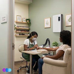 Aerovex Whisper™ Nail Salon Source Capture System | Dual Station