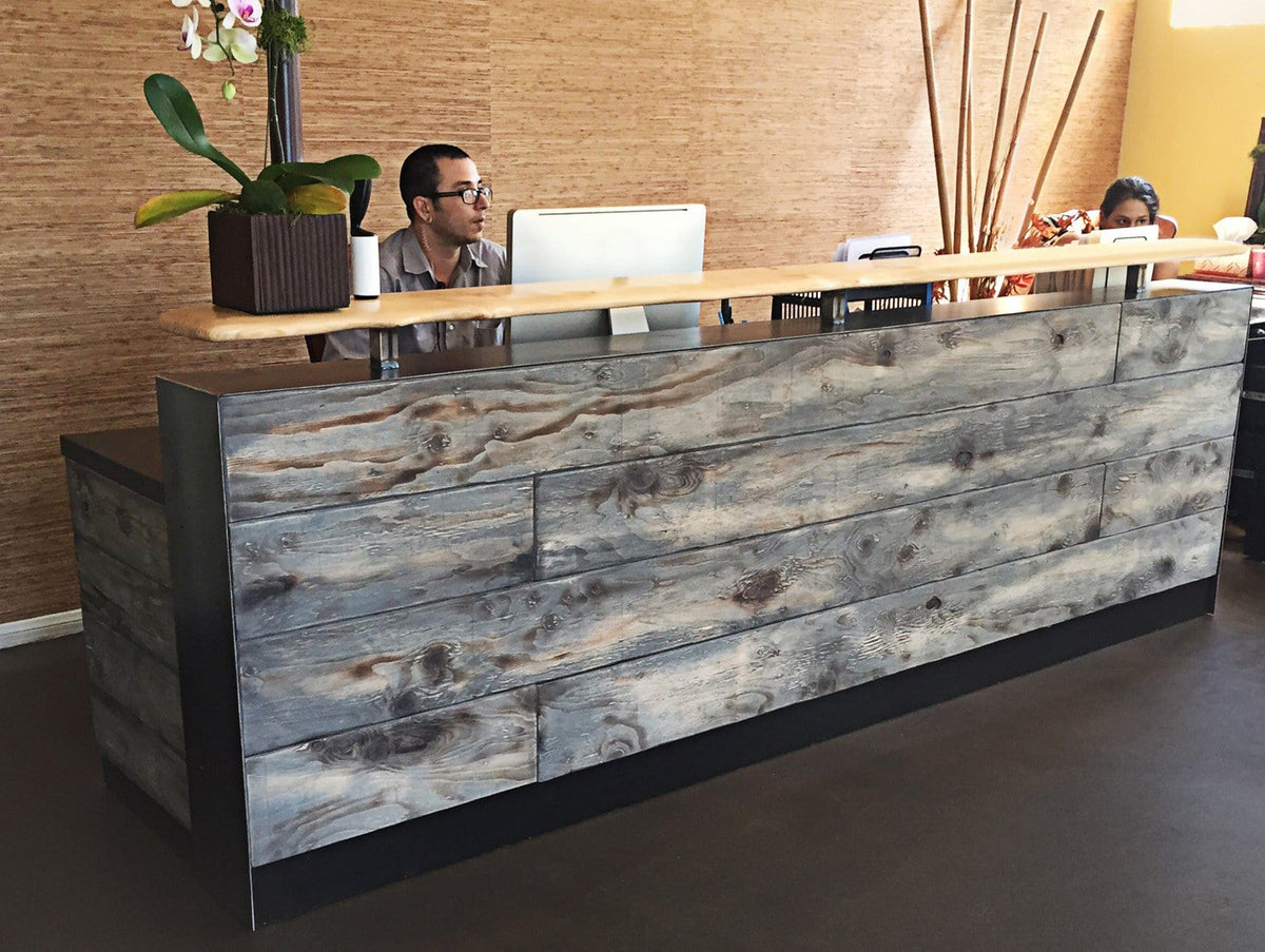 Memphis Reception Desk - Reclaimed wood reception Desk- Rustic Reception Desk - image 2