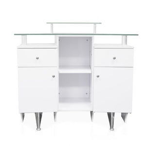 Glass Top Reception Table: Modern and Sleek Design for Reception Areas, Premium Quality