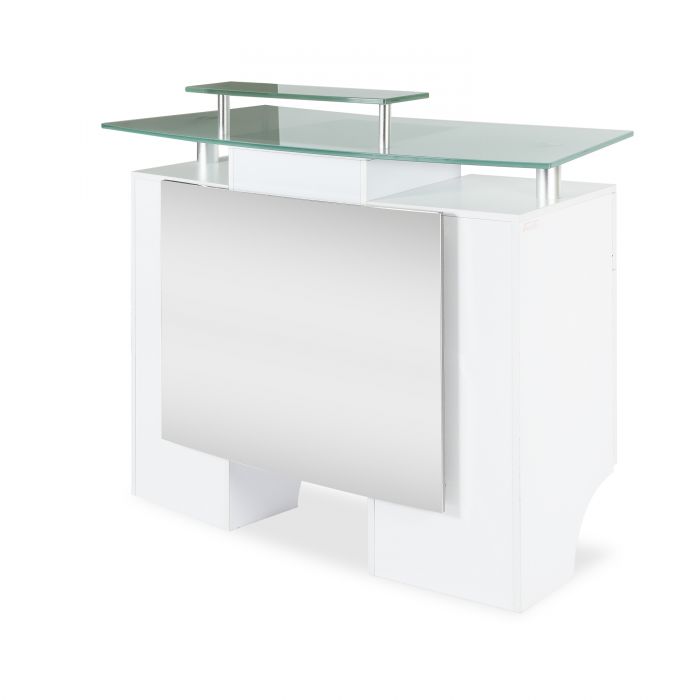 Glass Top Reception Table: Modern and Sleek Design for Reception Areas, Premium Quality
