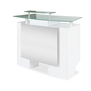 Glass Top Reception Table: Modern and Sleek Design for Reception Areas, Premium Quality