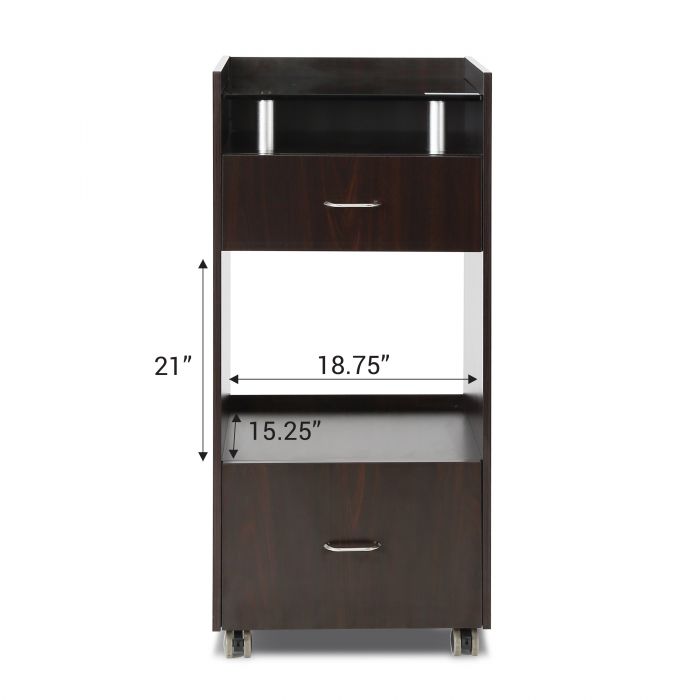 Glass Top Workstation Trolley with Draft Fan, Drawers, Cabinets & Frosted Glass Surface
