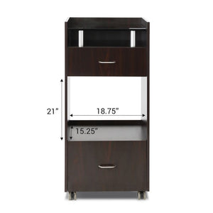 Glass Top Workstation Trolley with Draft Fan, Drawers, Cabinets & Frosted Glass Surface