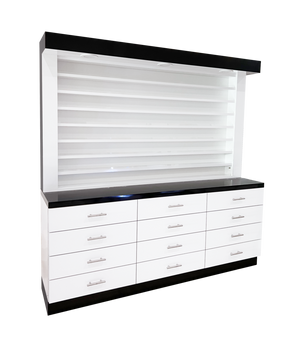 BW SINGLE SIDED POLISH AND POWDER DISPLAY/CABINET