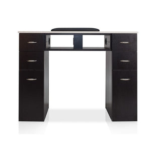 White Marble Top Nail Table - Premium Salon Furniture with Elegant White Granite Surface