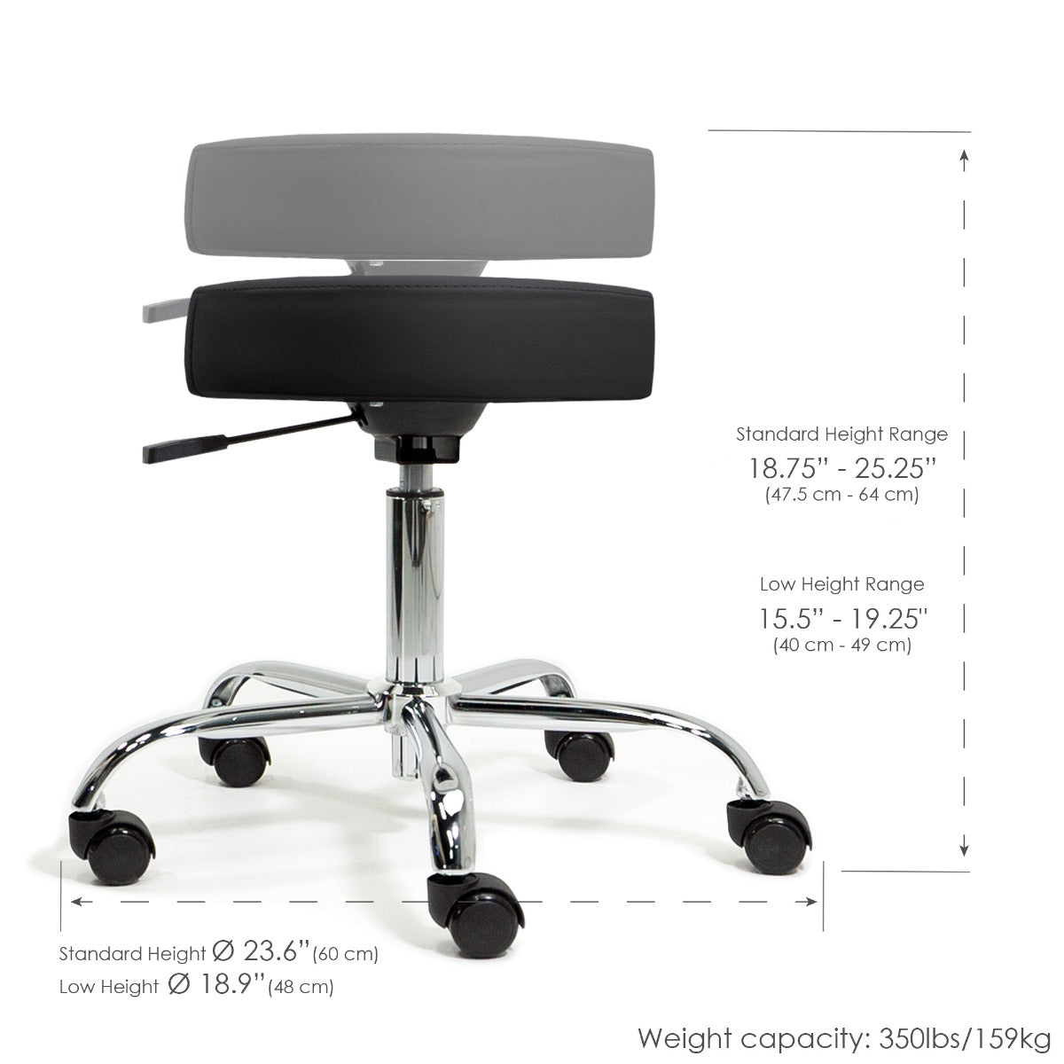 Living Earth Crafts - Pneumatic Rolling Massage Stool (w/Optional Backrest) product image 4