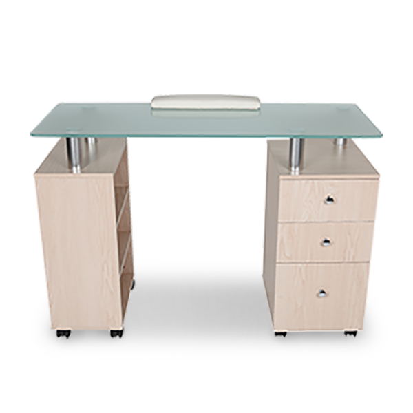 Superb Nail Supply J & A Glass Top Nail Table